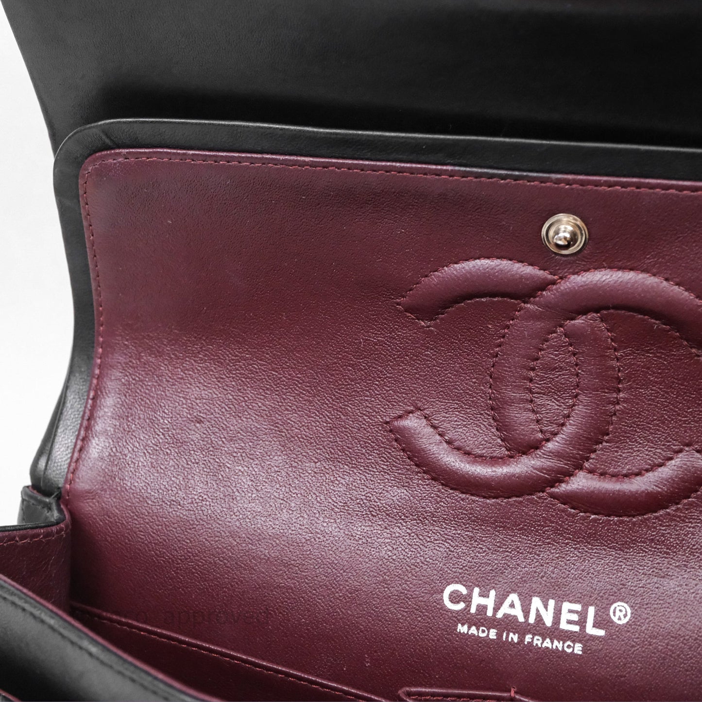 Chanel Classic M/L Medium Flap Quilted Black Lambskin Silver Hardware