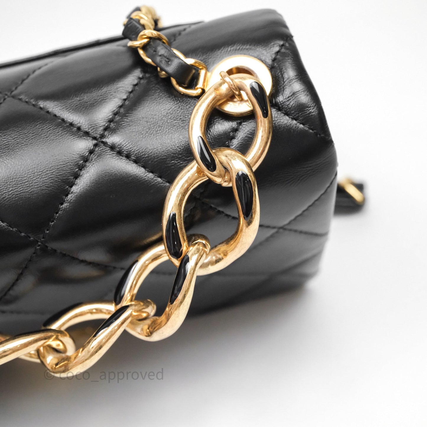 Chanel Quilted Color Match Flap Black Lambskin Gold Hardware