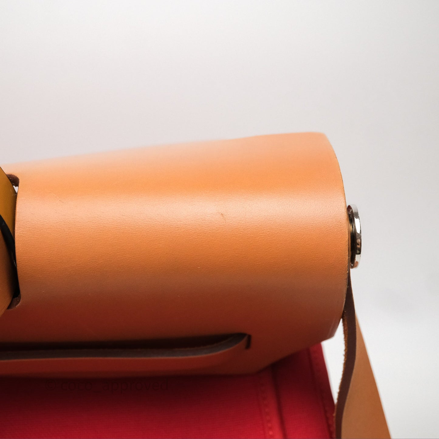 Hermès Herbag Zip 39 Red/Natural Canvas Palladium Hardware