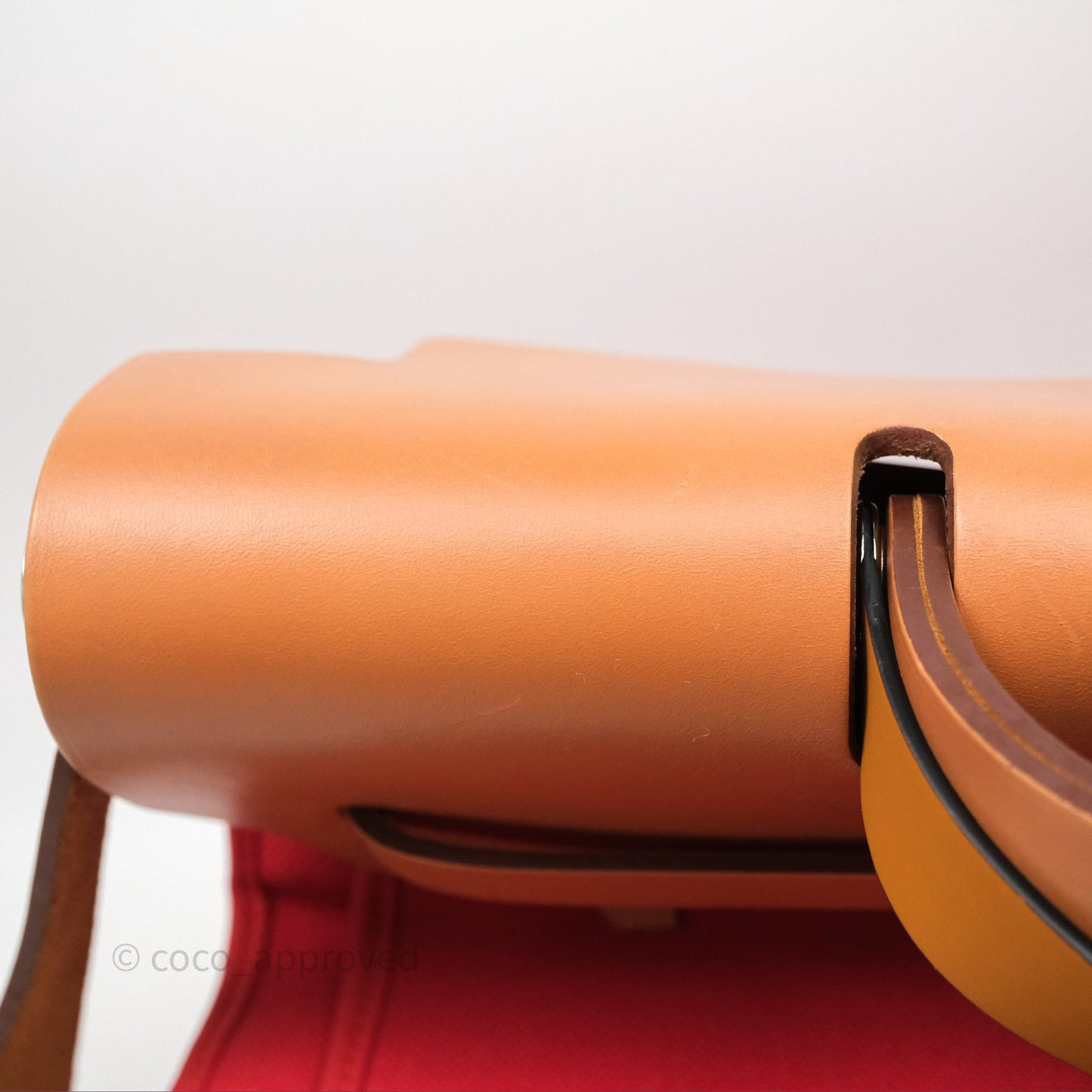 Hermès Herbag Zip 39 Red/Natural Canvas Palladium Hardware