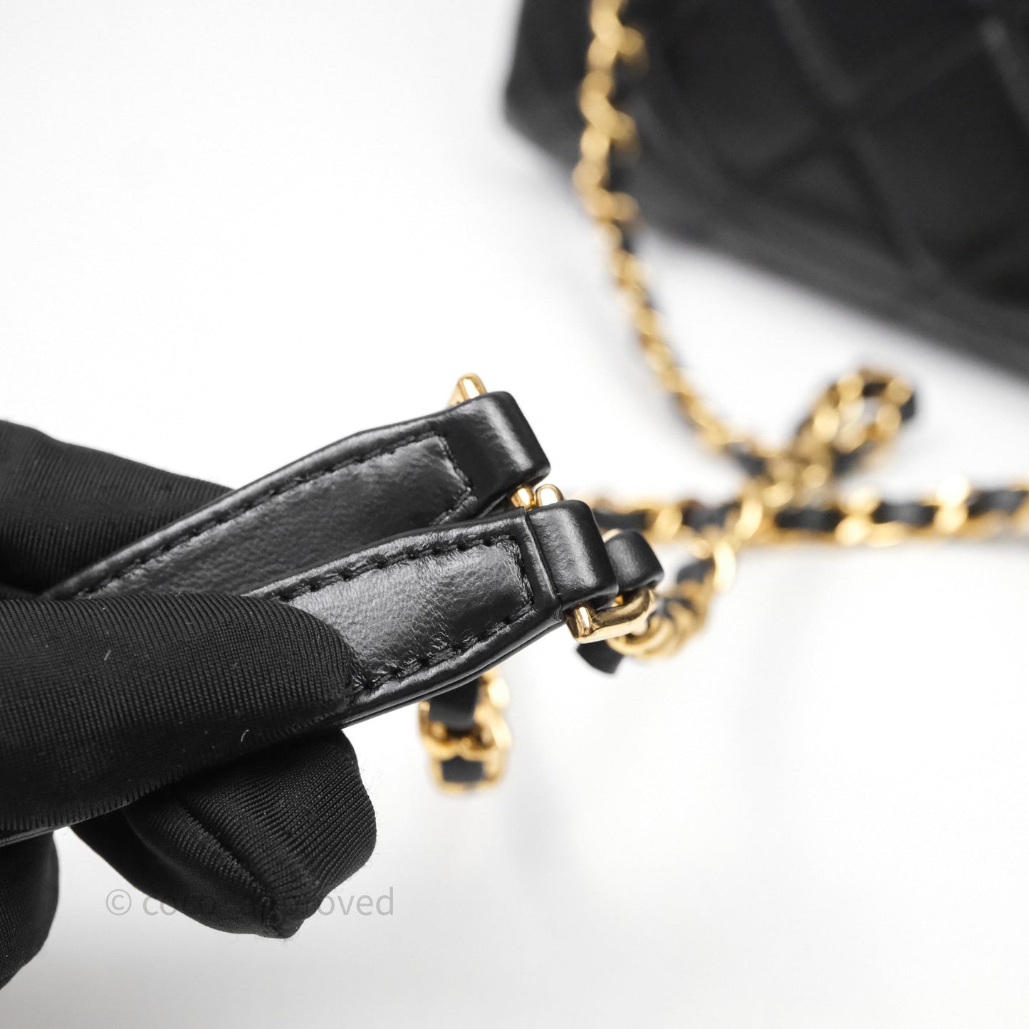 Chanel Quilted Color Match Flap Black Lambskin Gold Hardware