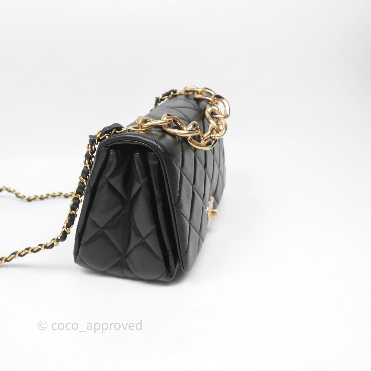 Chanel Quilted Color Match Flap Black Lambskin Gold Hardware