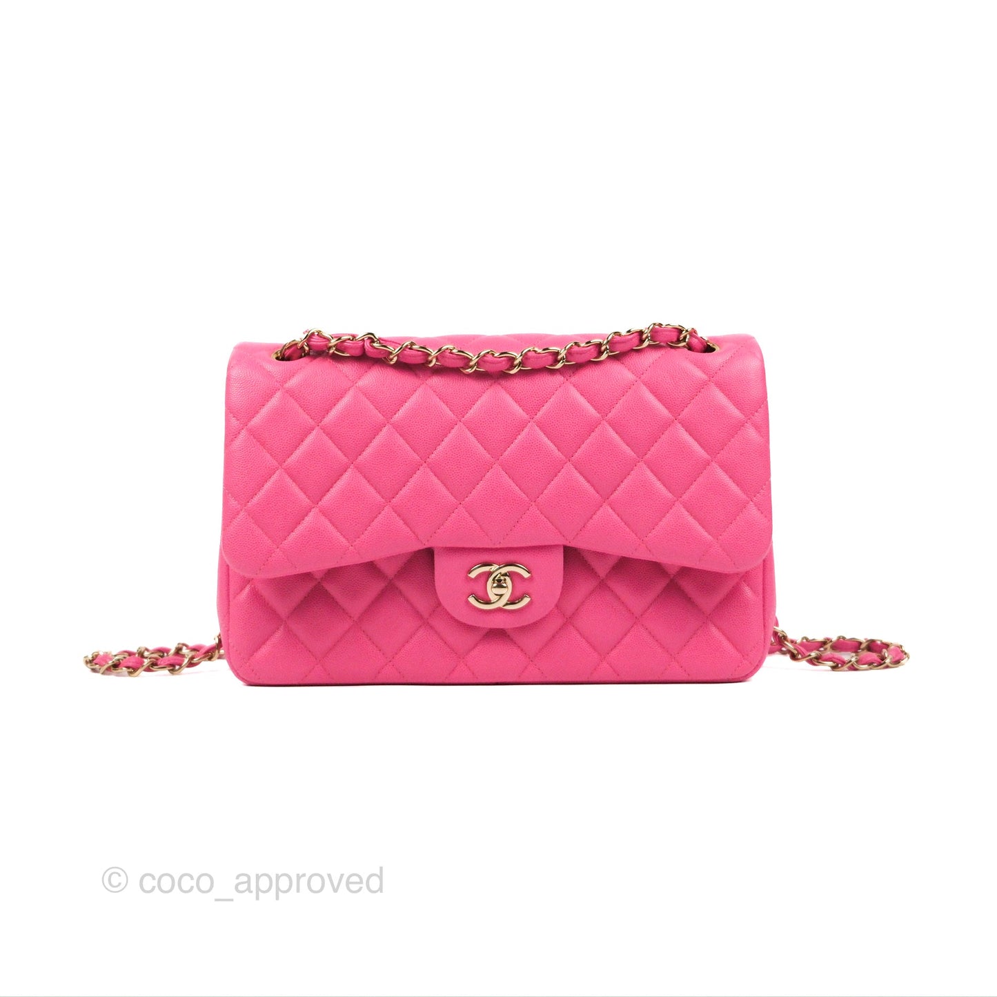 Chanel Jumbo Double Flap Pink Caviar Gold Hardware⁣⁣