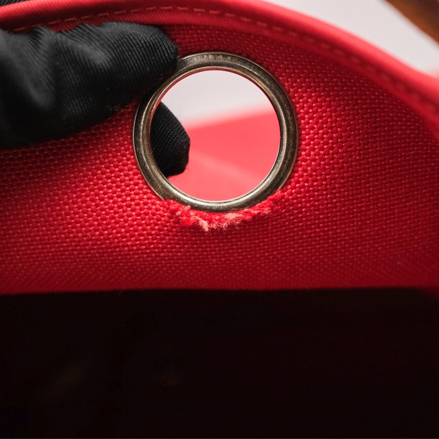 Hermès Herbag Zip 39 Red/Natural Canvas Palladium Hardware