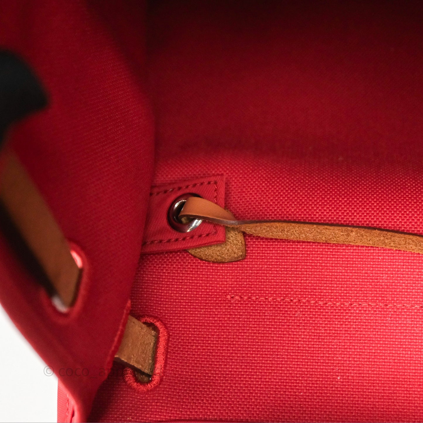 Hermès Herbag Zip 39 Red/Natural Canvas Palladium Hardware