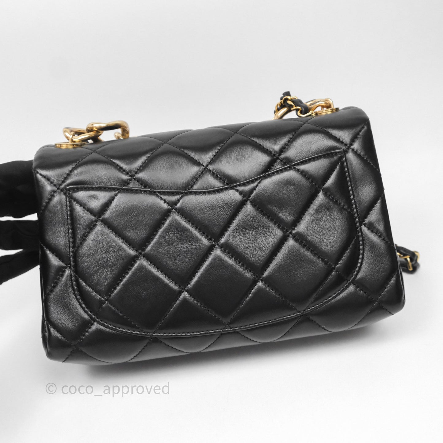 Chanel Quilted Color Match Flap Black Lambskin Gold Hardware