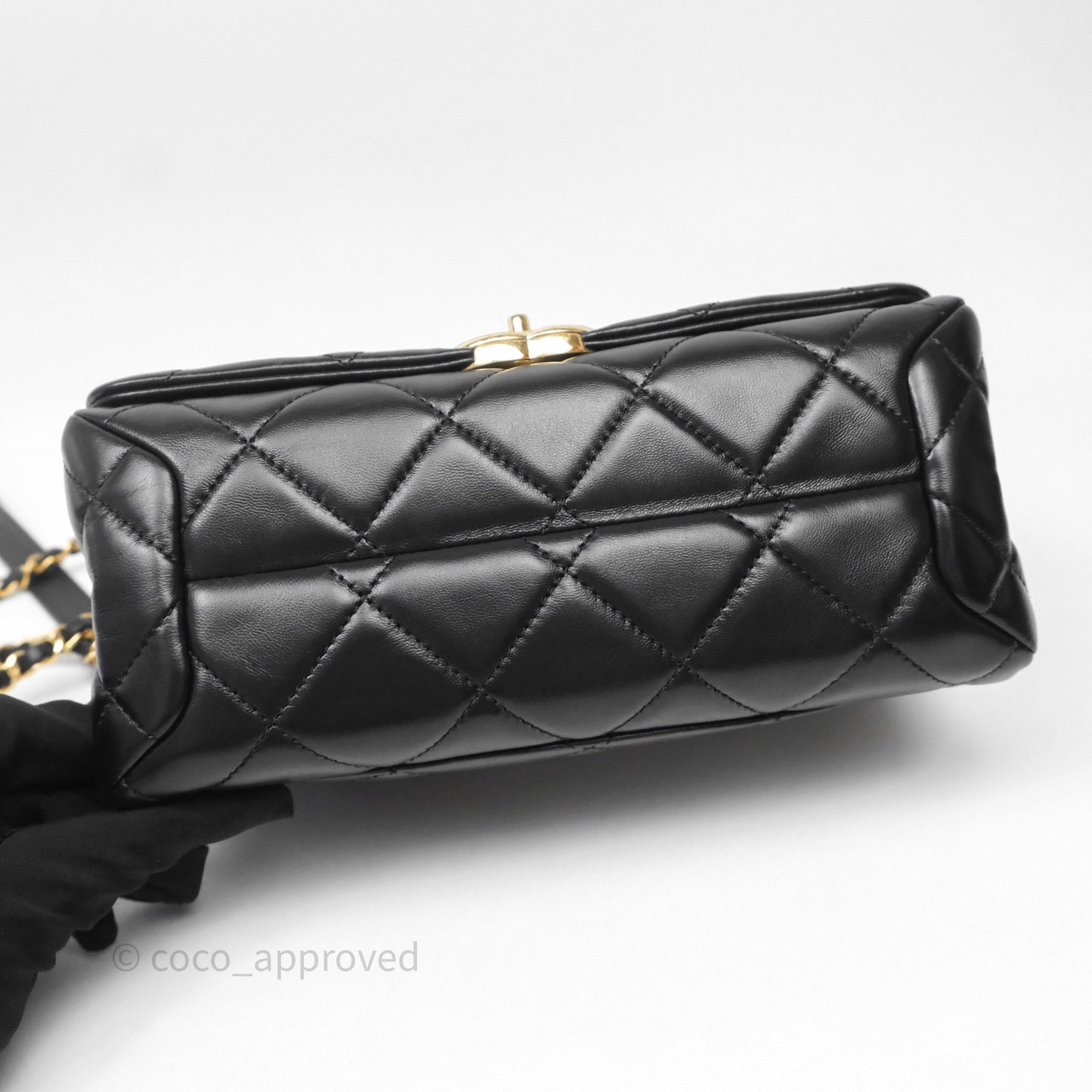 Chanel Quilted Color Match Flap Black Lambskin Gold Hardware