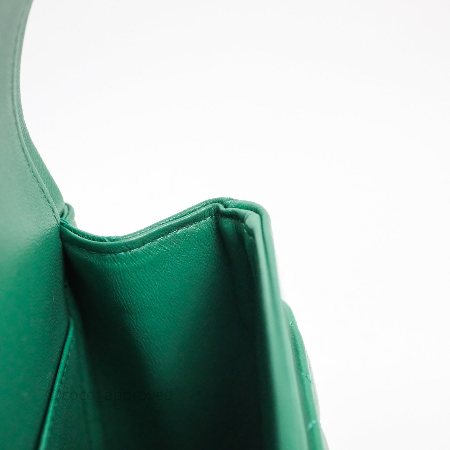 Chanel Classic M/L Medium Flap Quilted Green Lambskin Gold Hardware