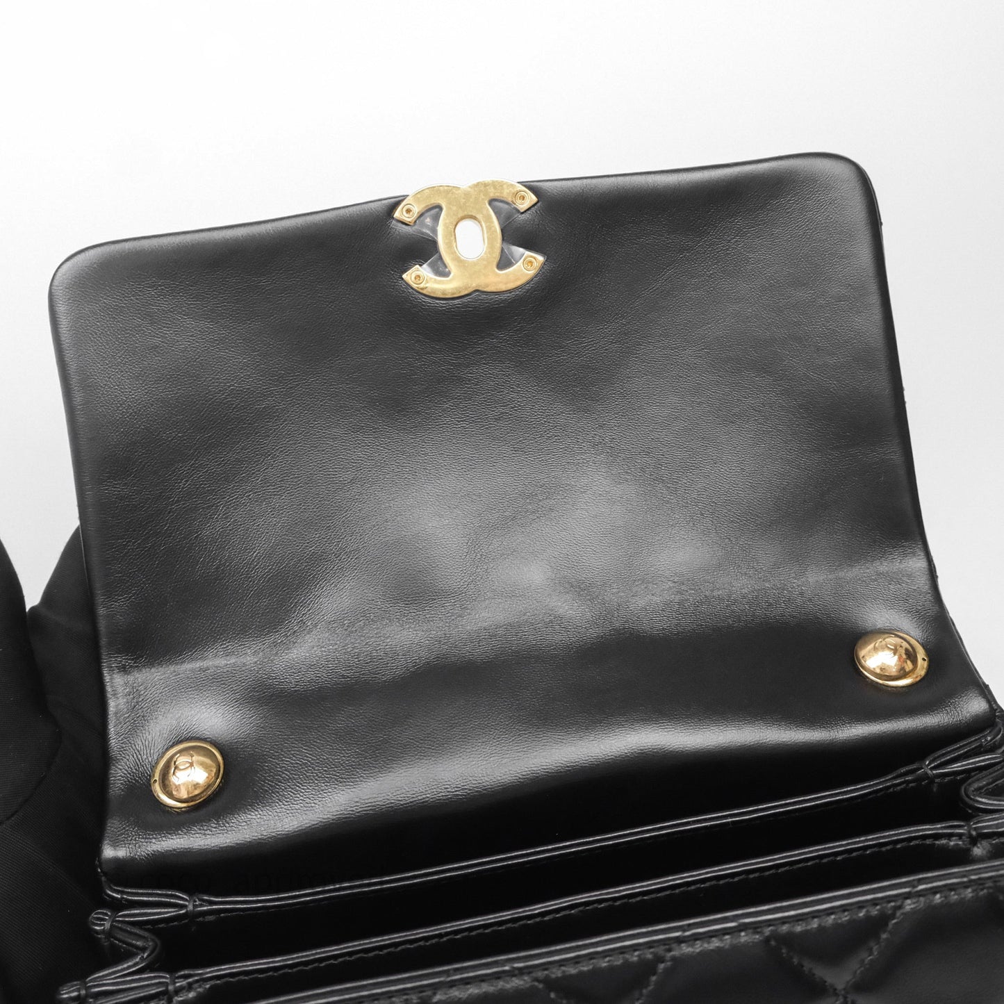 Chanel Quilted Color Match Flap Black Lambskin Gold Hardware