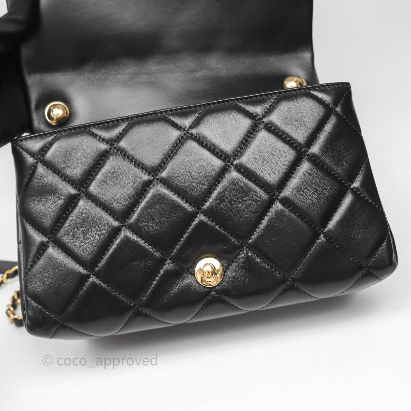 Chanel Quilted Color Match Flap Black Lambskin Gold Hardware