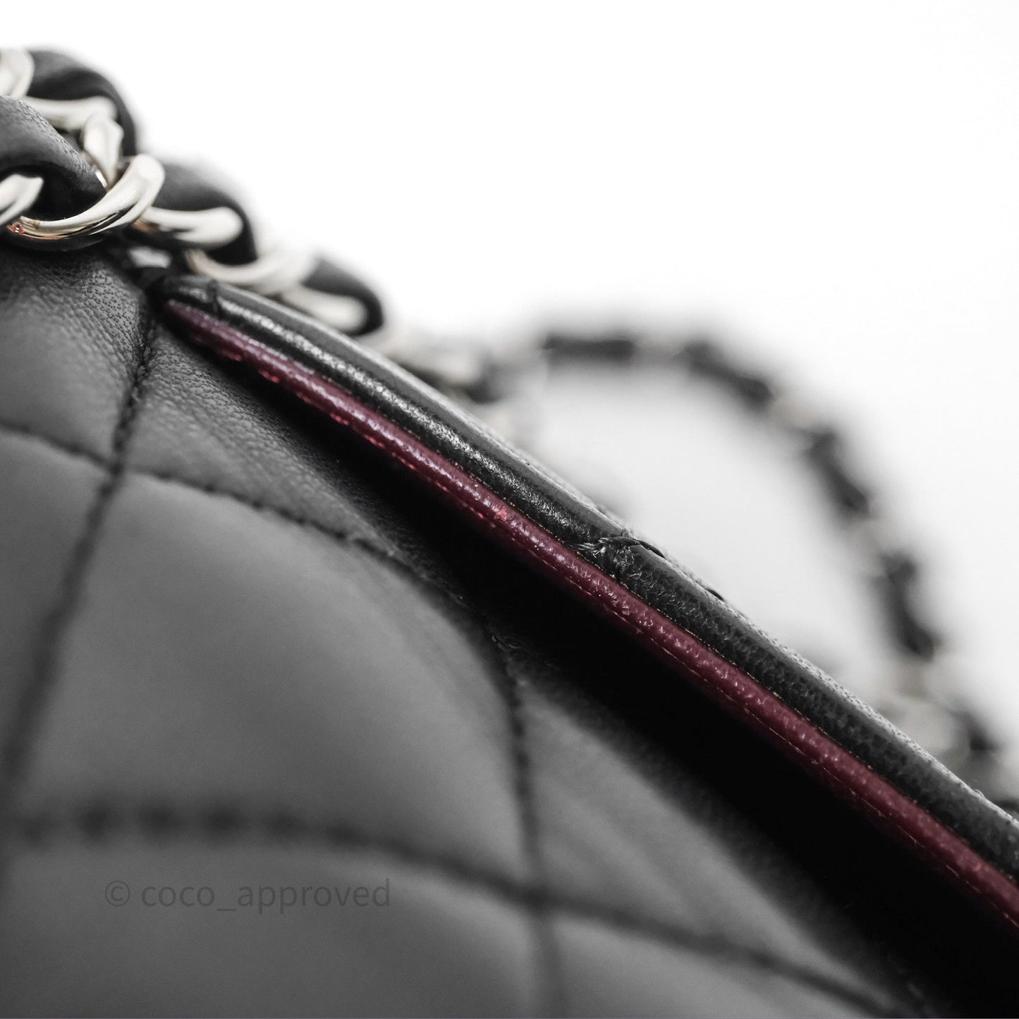 Chanel Classic M/L Medium Flap Quilted Black Lambskin Silver Hardware