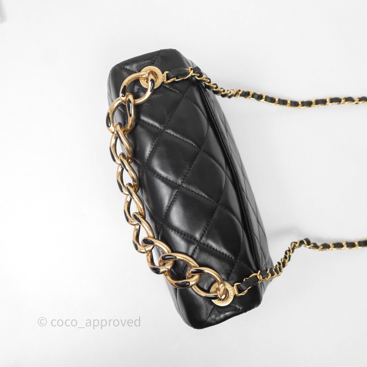 Chanel Quilted Color Match Flap Black Lambskin Gold Hardware
