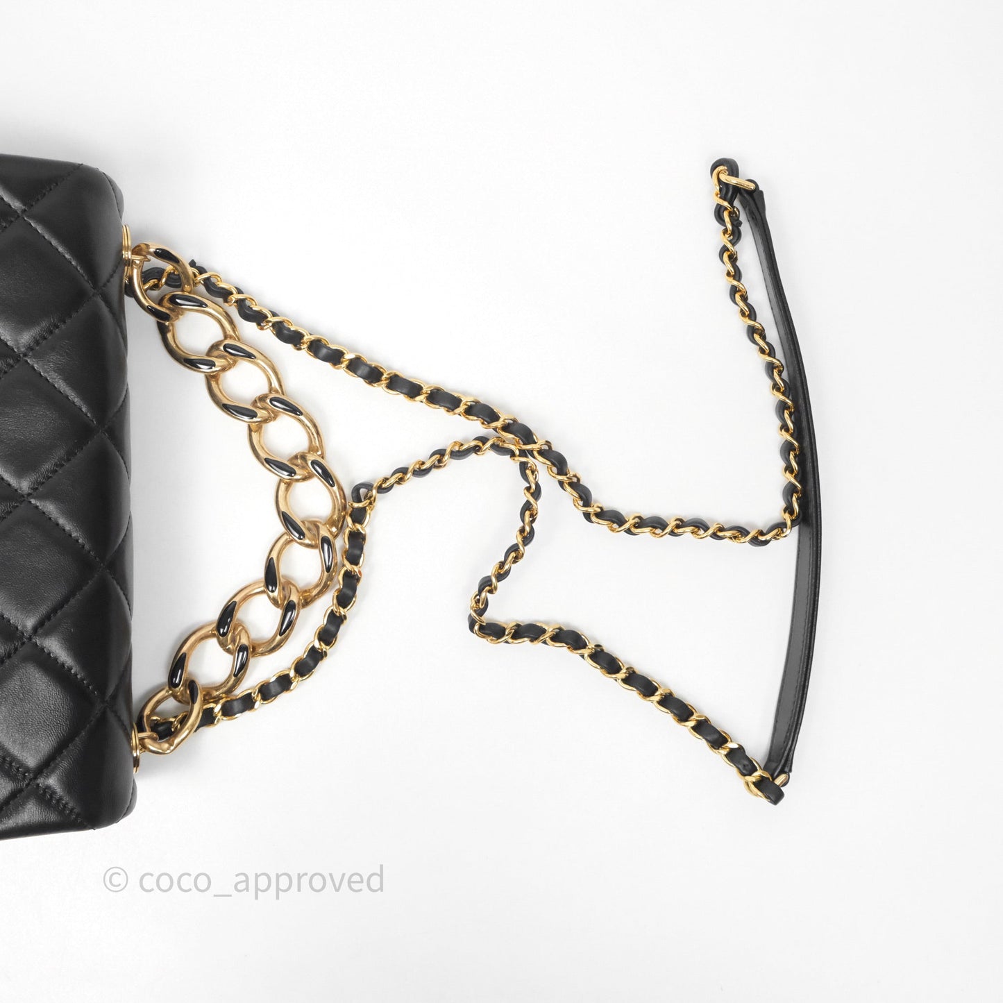 Chanel Quilted Color Match Flap Black Lambskin Gold Hardware