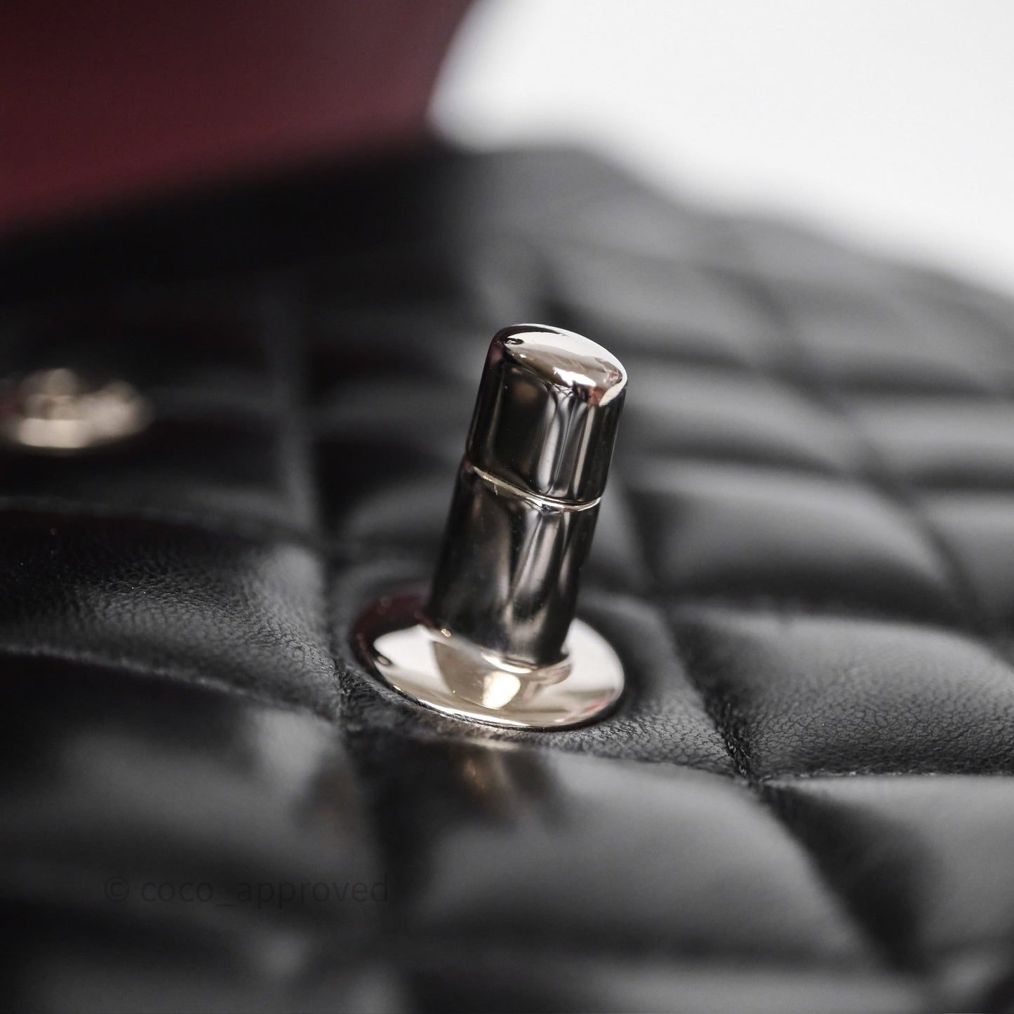 Chanel Classic M/L Medium Flap Quilted Black Lambskin Silver Hardware