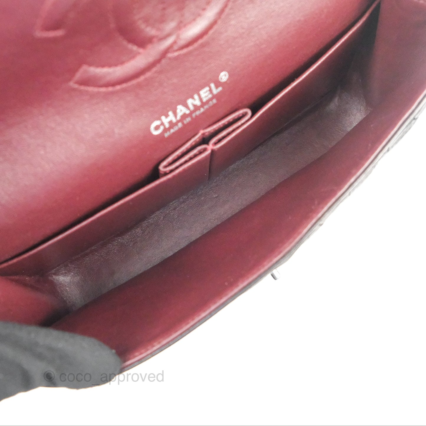 Chanel Classic M/L Medium Flap Quilted Black Lambskin Silver Hardware