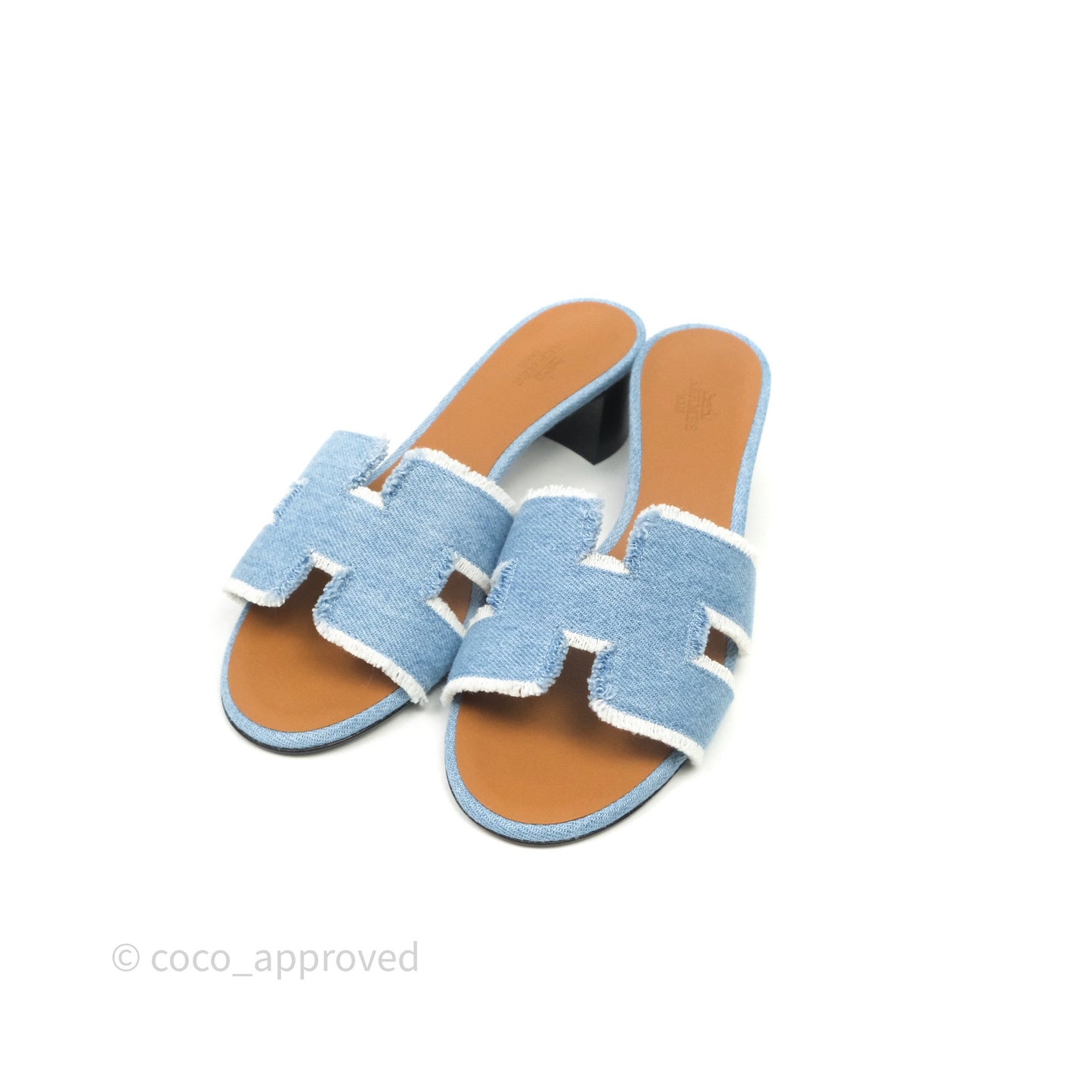 Hermès Oasis Denim Bleu Clair Sandals Size 37.5