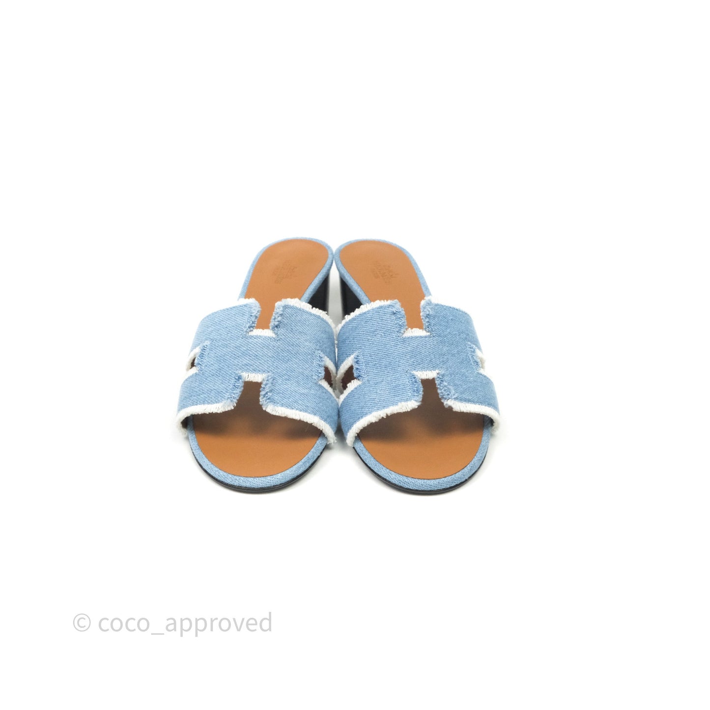 Hermès Oasis Denim Bleu Clair Sandals Size 37.5