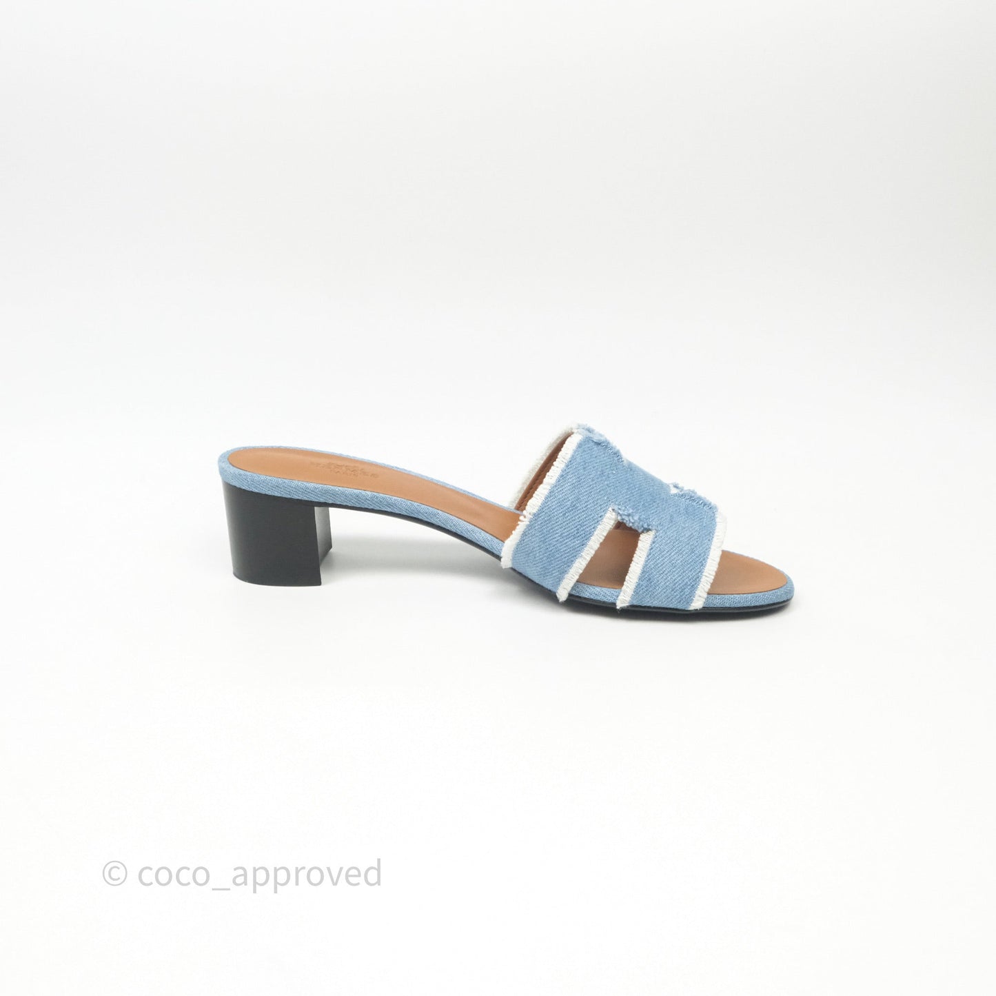 Hermès Oasis Denim Bleu Clair Sandals Size 37.5