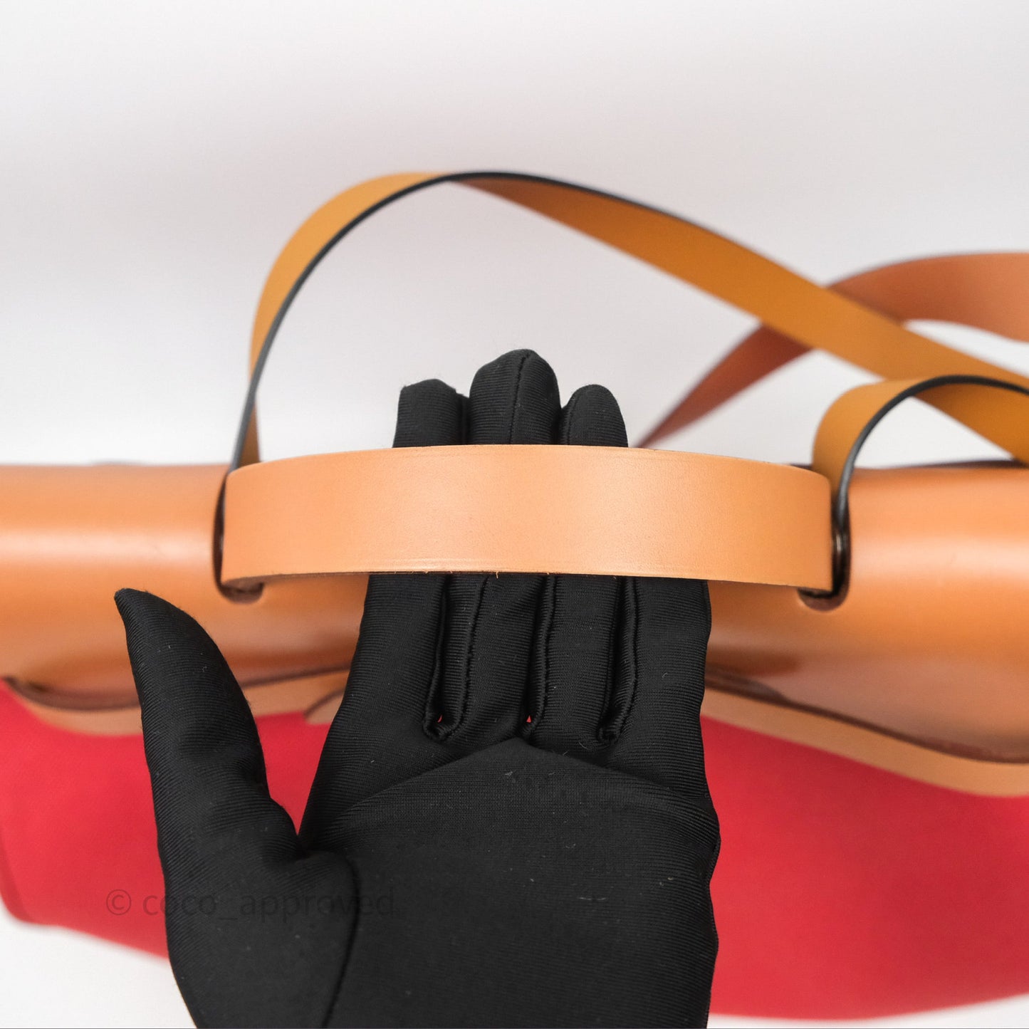 Hermès Herbag Zip 39 Red/Natural Canvas Palladium Hardware