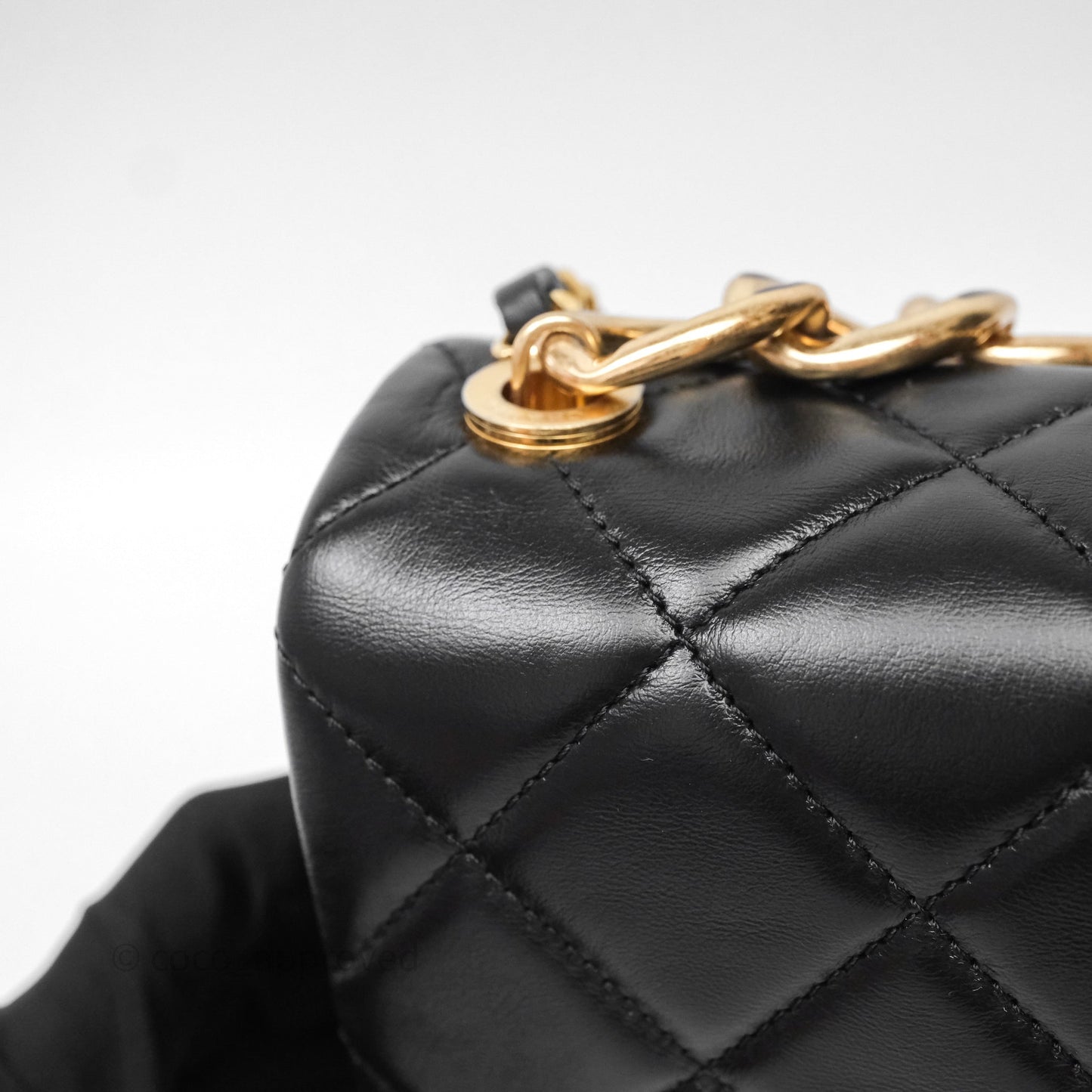 Chanel Quilted Color Match Flap Black Lambskin Gold Hardware