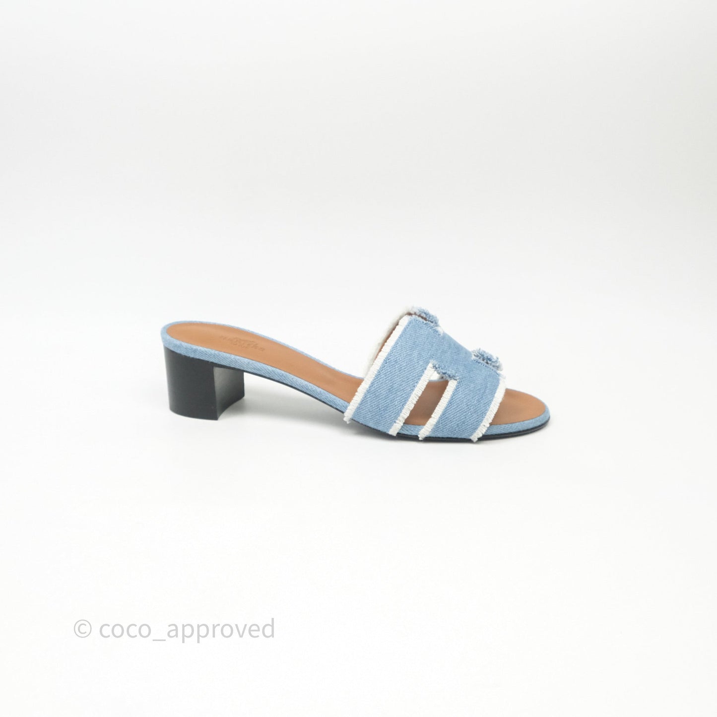 Hermès Oasis Denim Bleu Clair Sandals Size 37.5