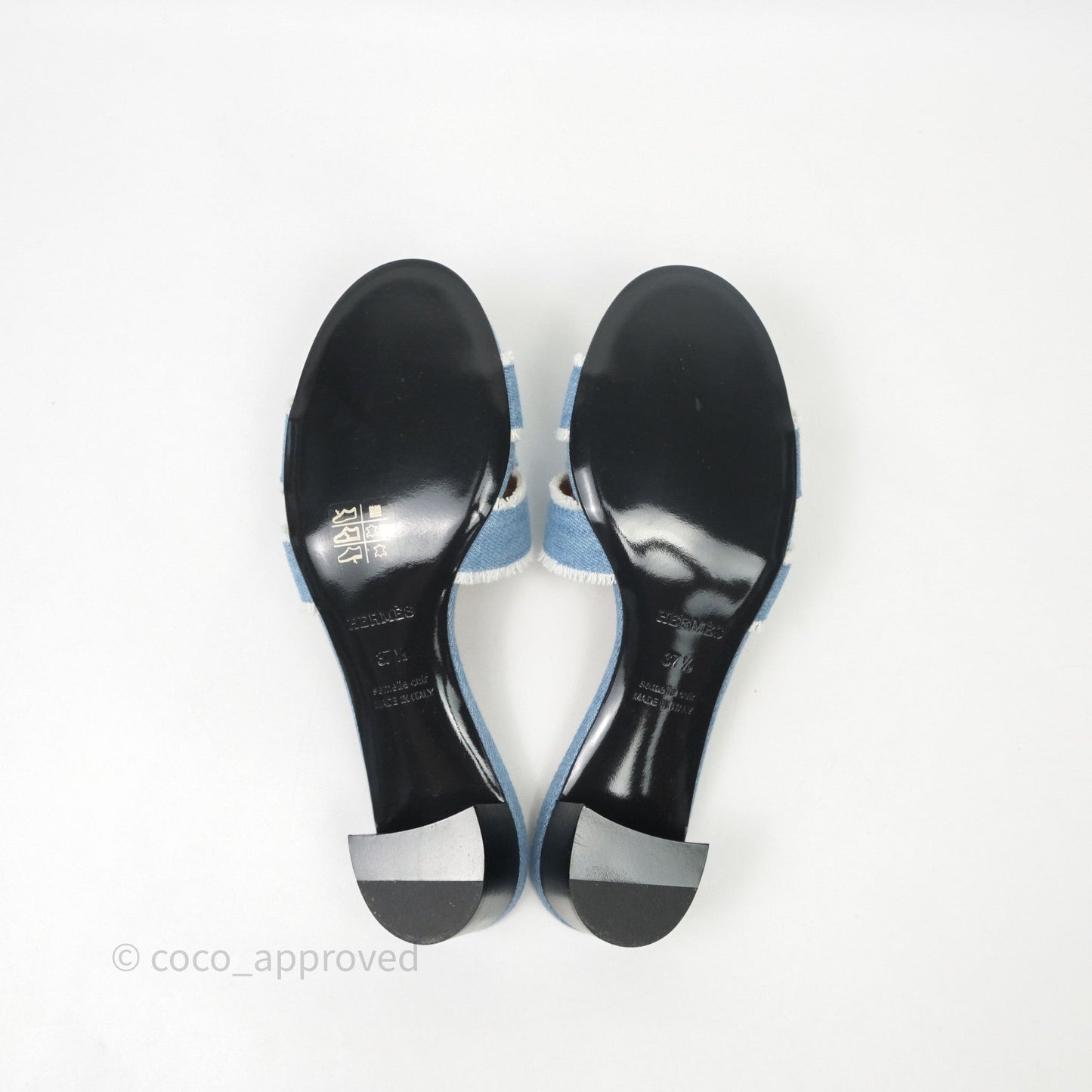 Hermès Oasis Denim Bleu Clair Sandals Size 37.5