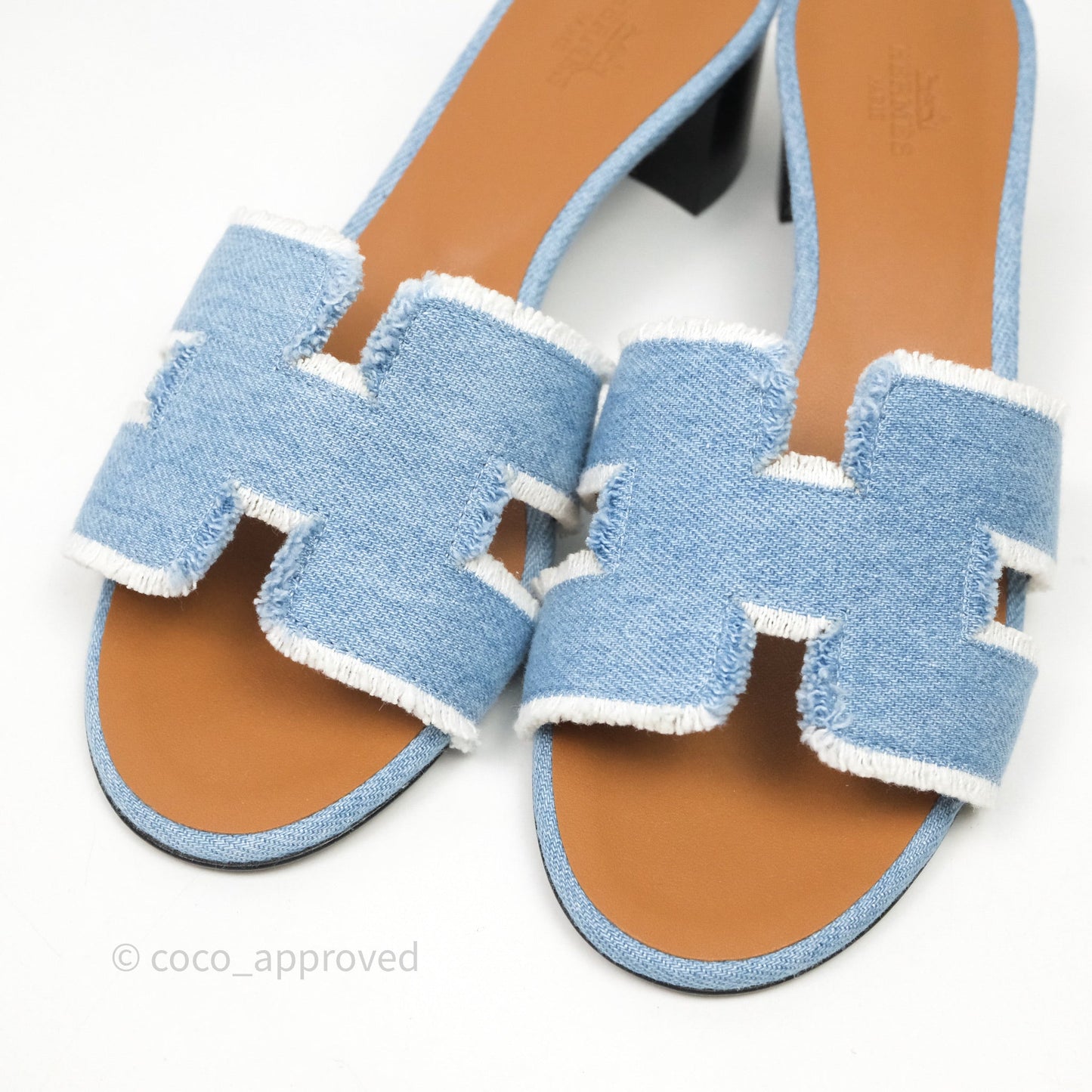 Hermès Oasis Denim Bleu Clair Sandals Size 37.5