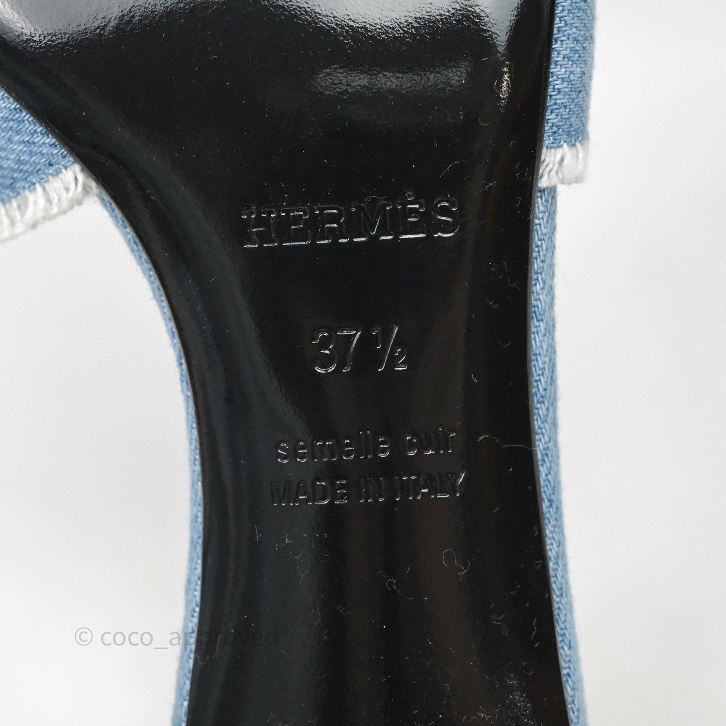 Hermès Oasis Denim Bleu Clair Sandals Size 37.5