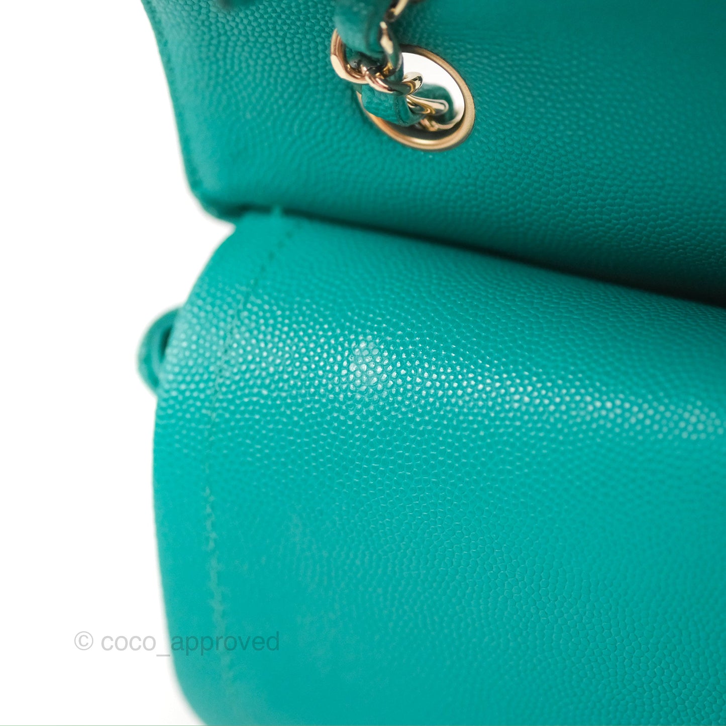 Chanel Classic M/L Medium Flap Quilted Green Caviar Gold Hardware