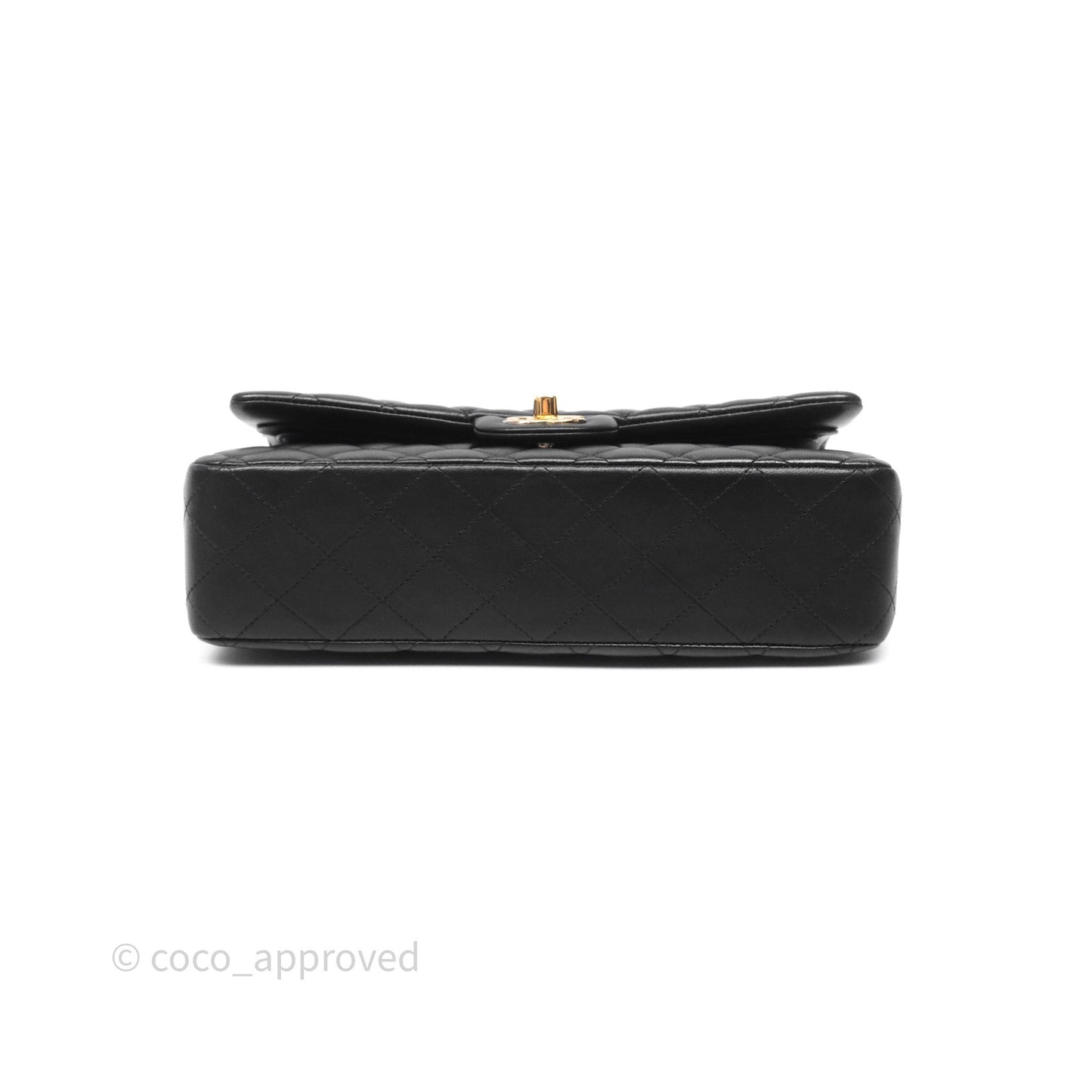 Chanel Classic M/L Medium Flap Quilted Black Lambskin Gold Hardware