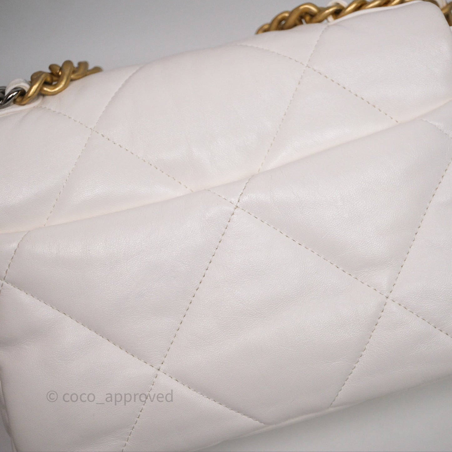 Chanel 19 Small White Mixed Hardware
