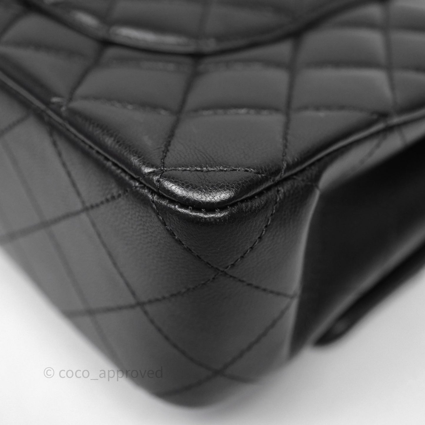 Chanel Classic M/L Medium Flap Quilted Black Lambskin Gold Hardware