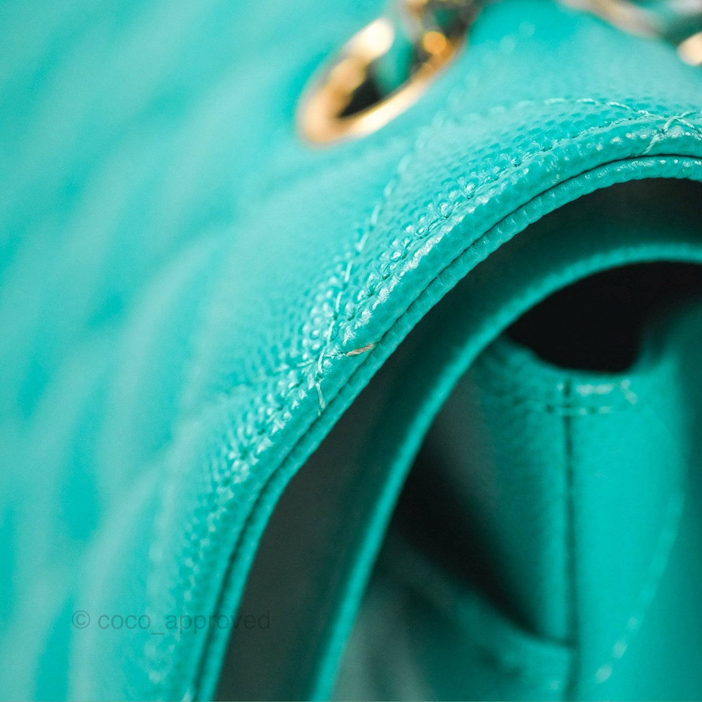 Chanel Classic M/L Medium Flap Quilted Green Caviar Gold Hardware