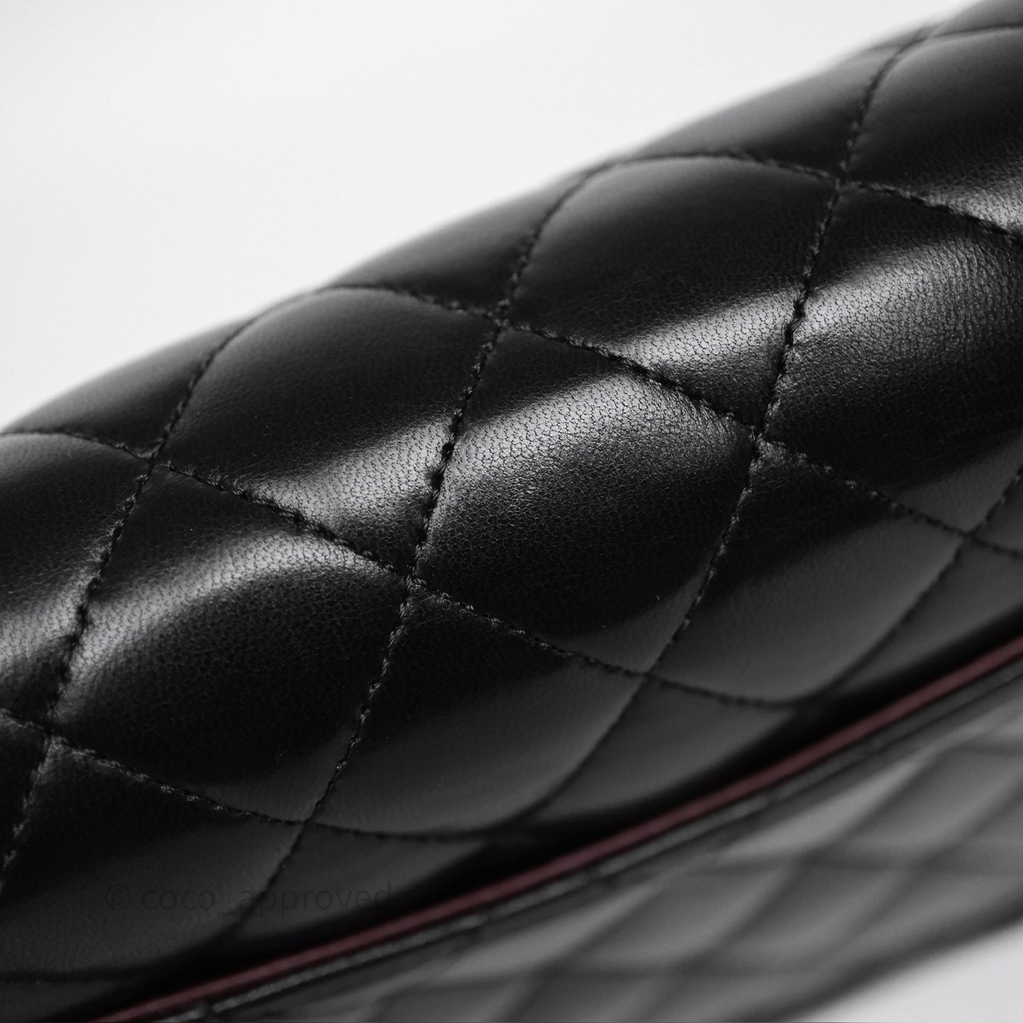 Chanel Classic M/L Medium Flap Quilted Black Lambskin Silver Hardware