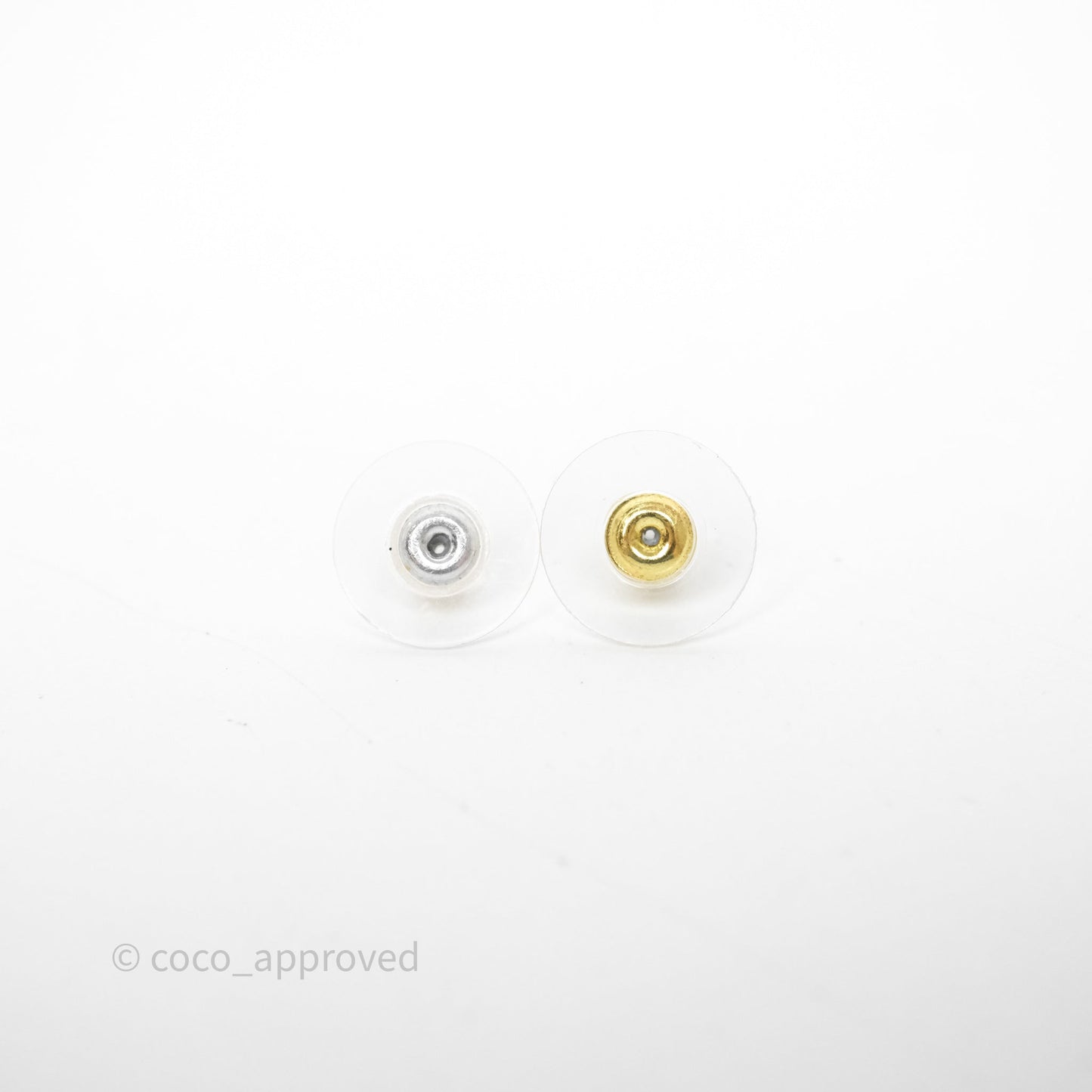 Chanel Round CC Crystals Pearl Earrings Gold Tone 19V