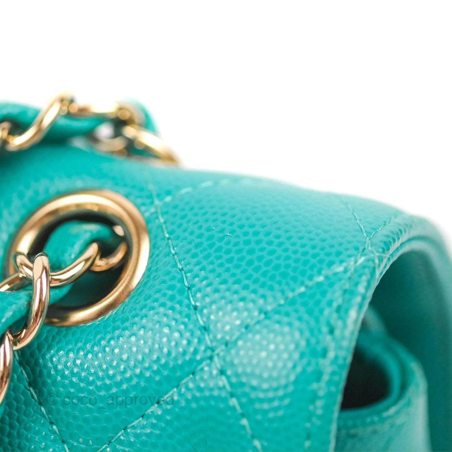 Chanel Classic M/L Medium Flap Quilted Green Caviar Gold Hardware