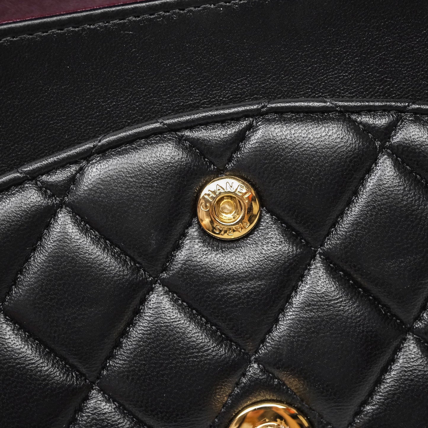 Chanel Classic M/L Medium Flap Quilted Black Lambskin Gold Hardware