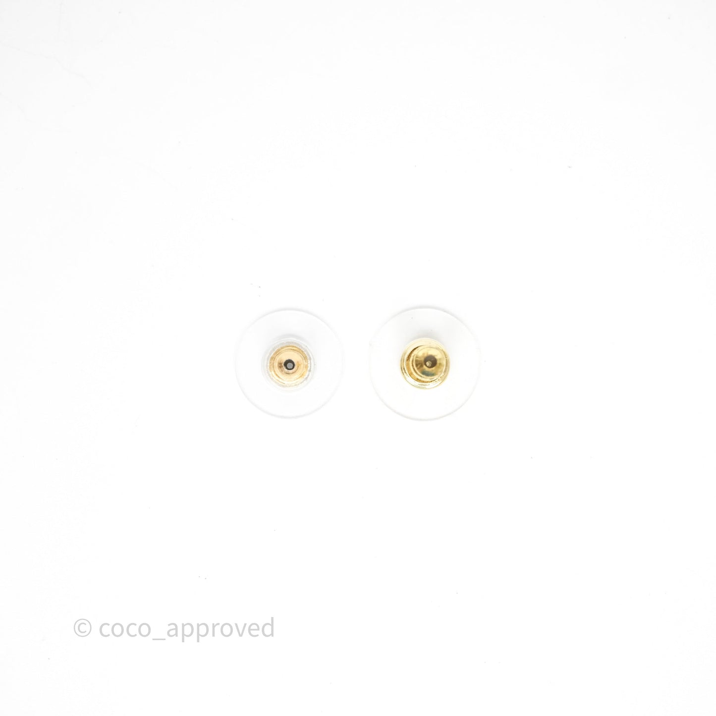 Chanel Round CC Crystals Pearl Earrings Gold Tone 19V