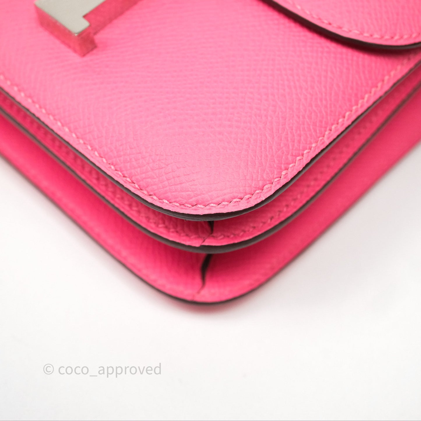 Hermes Mini Constance 18cm Rose Lipstick U5 Epsom Palladium Hardware