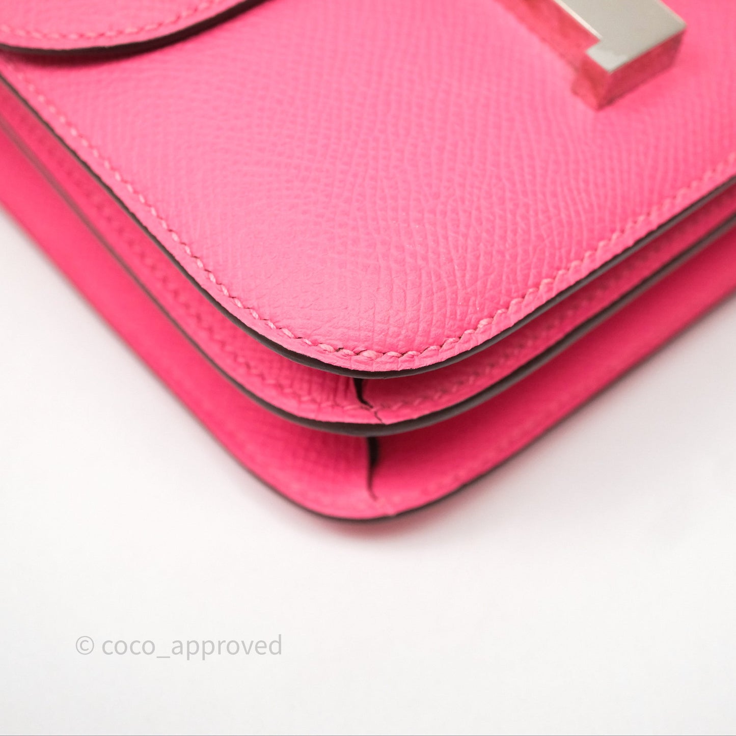 Hermes Mini Constance 18cm Rose Lipstick U5 Epsom Palladium Hardware
