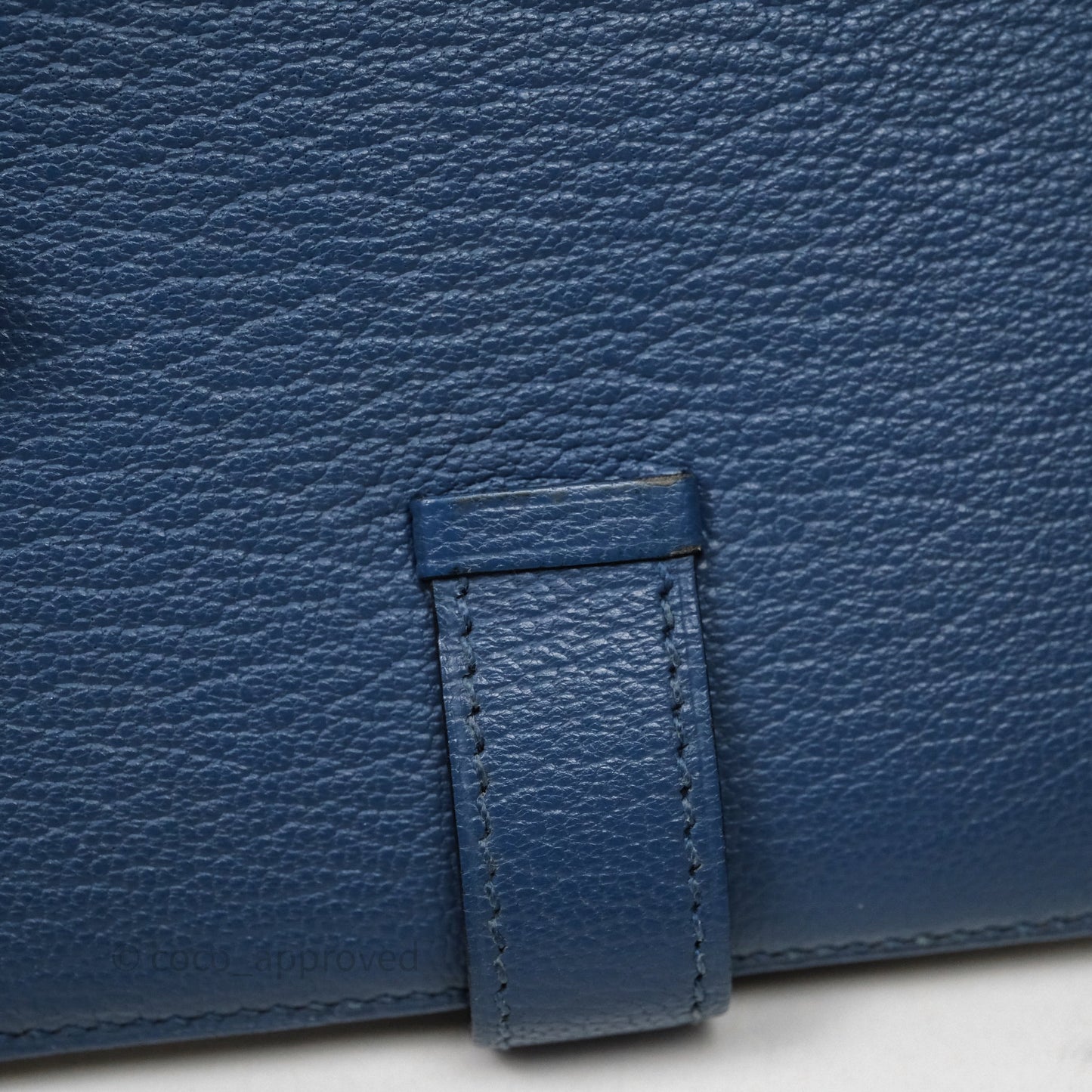 Hermes Bearn Compact Wallet Blue Chevre Mysore Palladium Hardware
