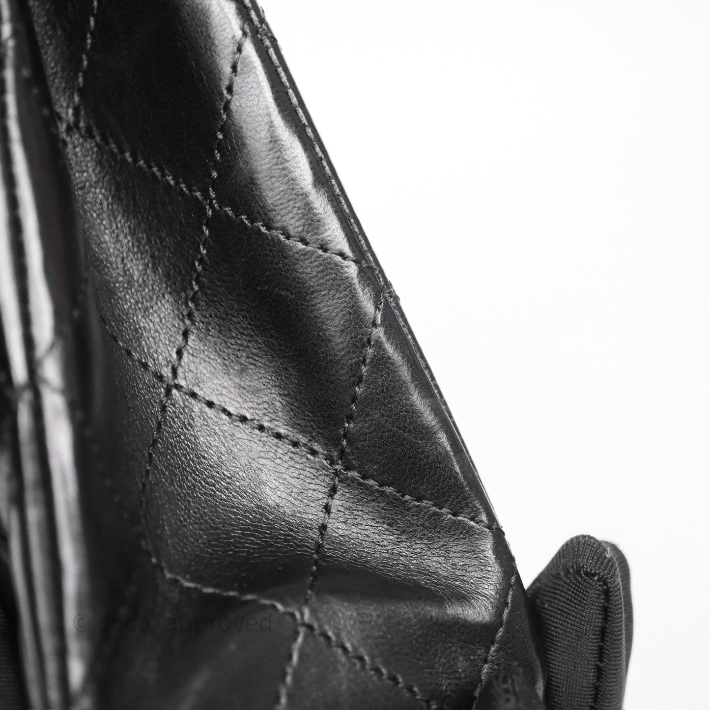 Chanel Classic M/L Medium Flap Quilted Black Lambskin Silver Hardware