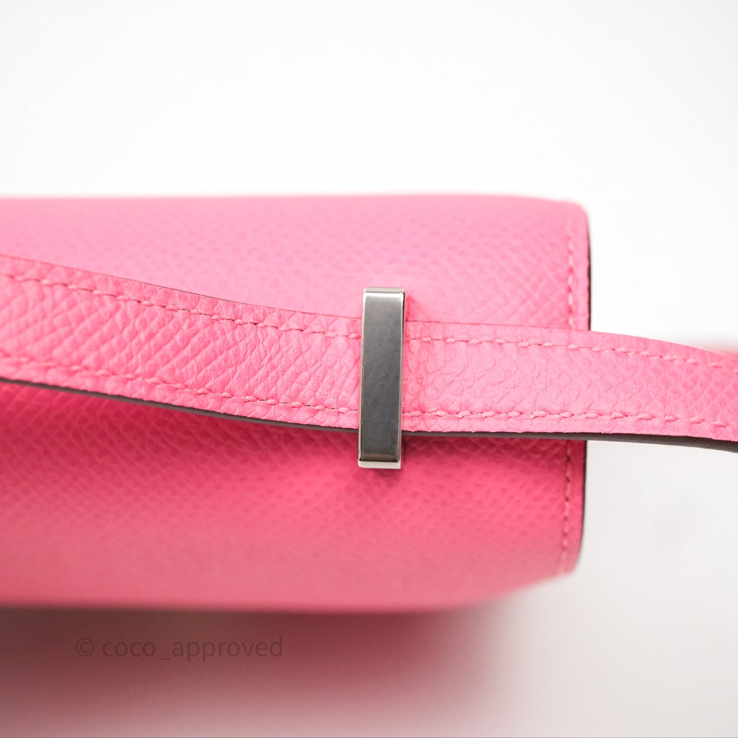 Hermes Mini Constance 18cm Rose Lipstick U5 Epsom Palladium Hardware