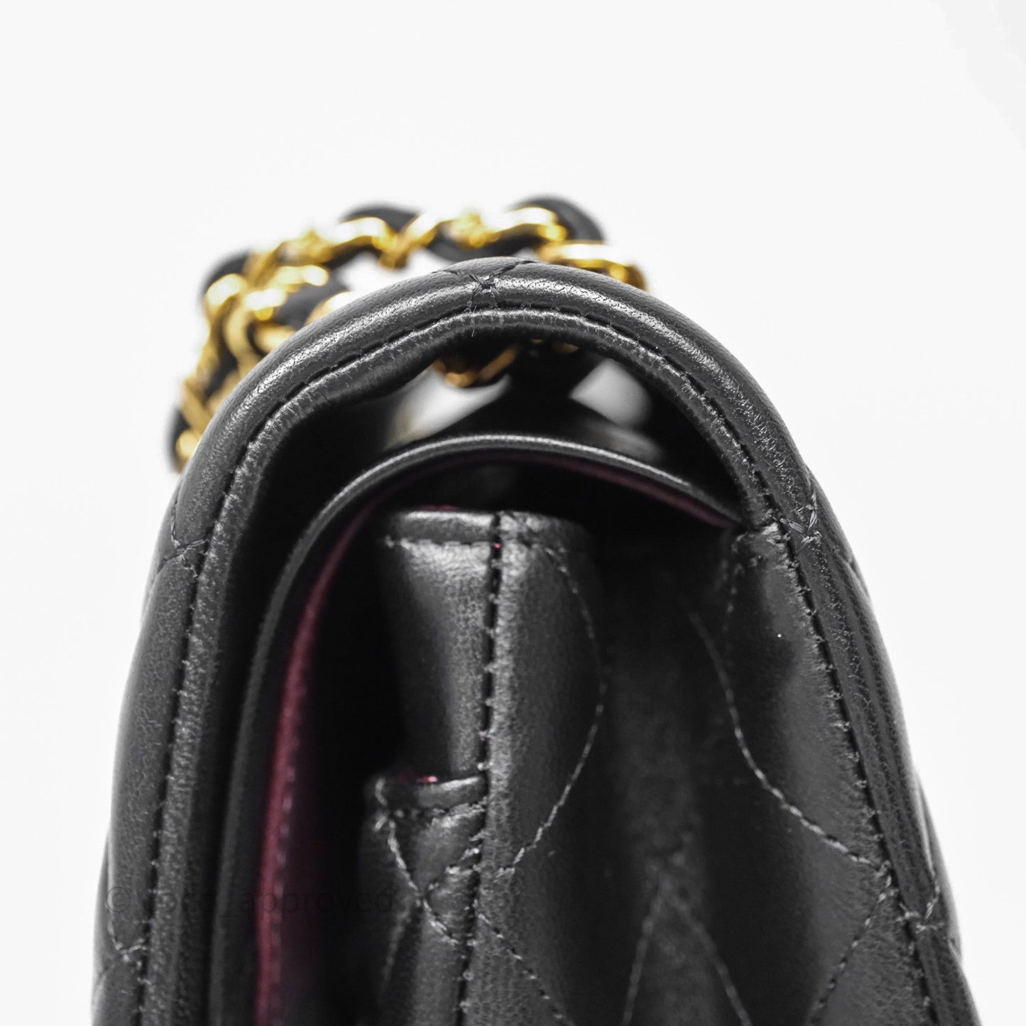 Chanel Classic M/L Medium Flap Quilted Black Lambskin Gold Hardware