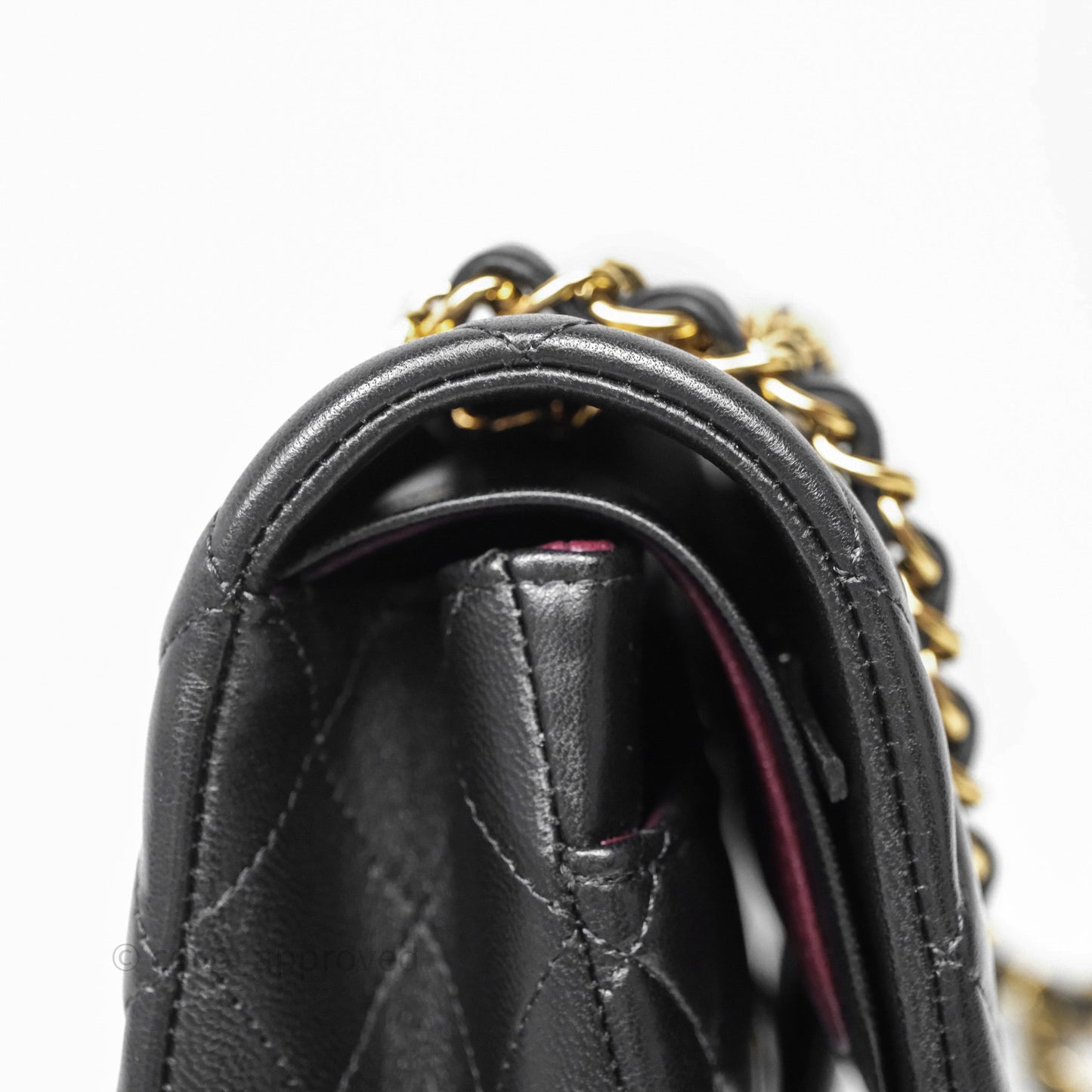 Chanel Classic M/L Medium Flap Quilted Black Lambskin Gold Hardware