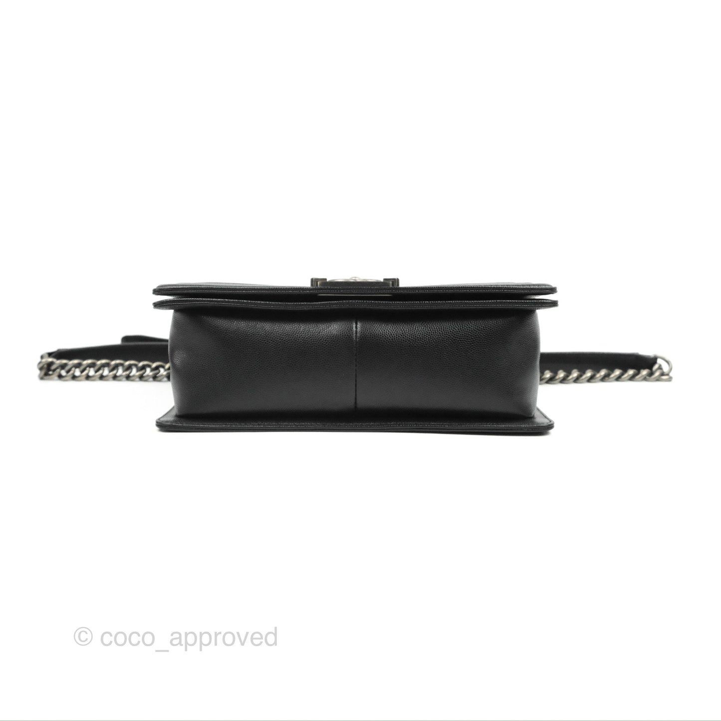 Chanel Quilted Medium Boy Black Caviar Ruthenium Hardware