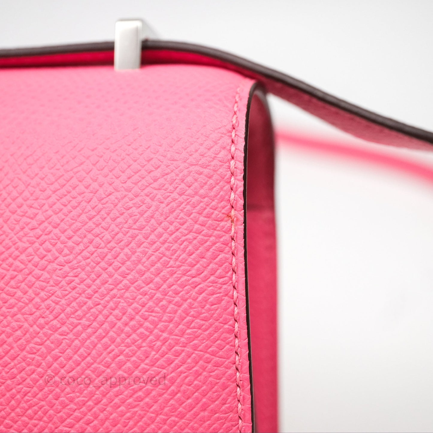 Hermes Mini Constance 18cm Rose Lipstick U5 Epsom Palladium Hardware