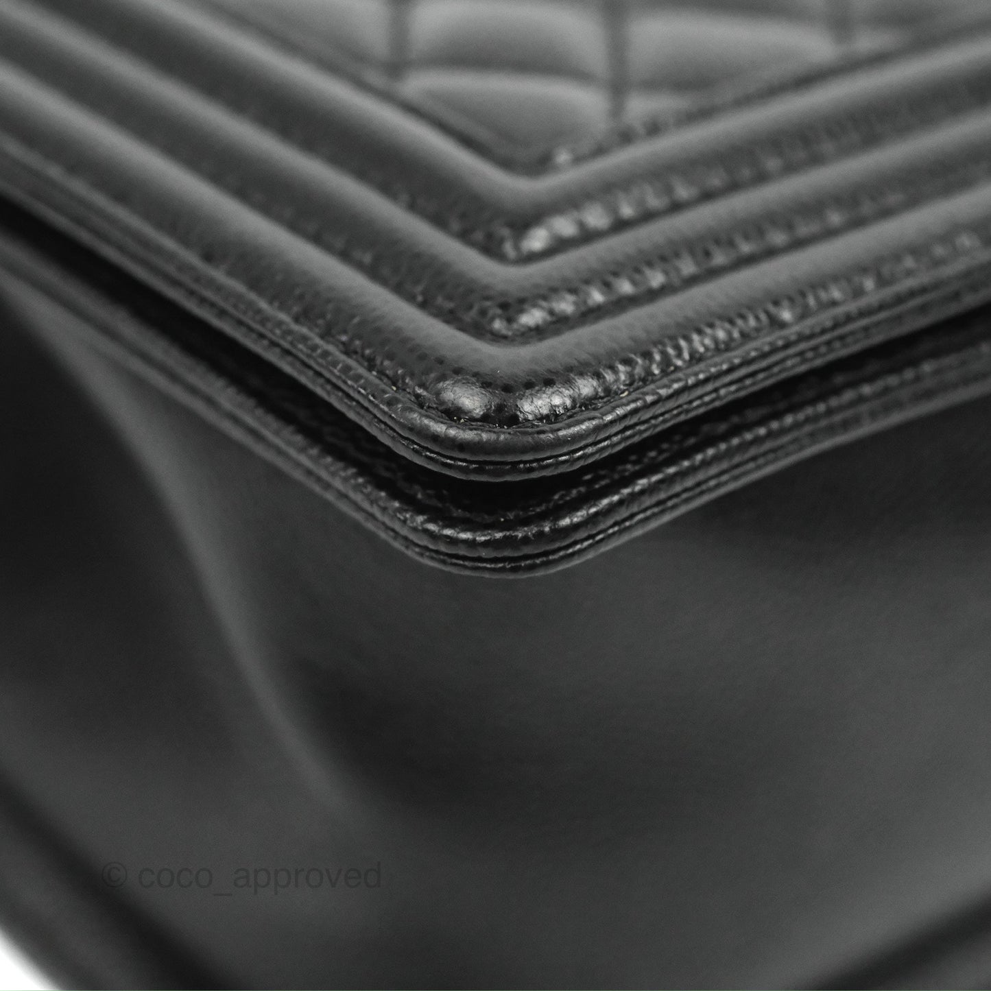 Chanel Quilted Medium Boy Black Caviar Ruthenium Hardware