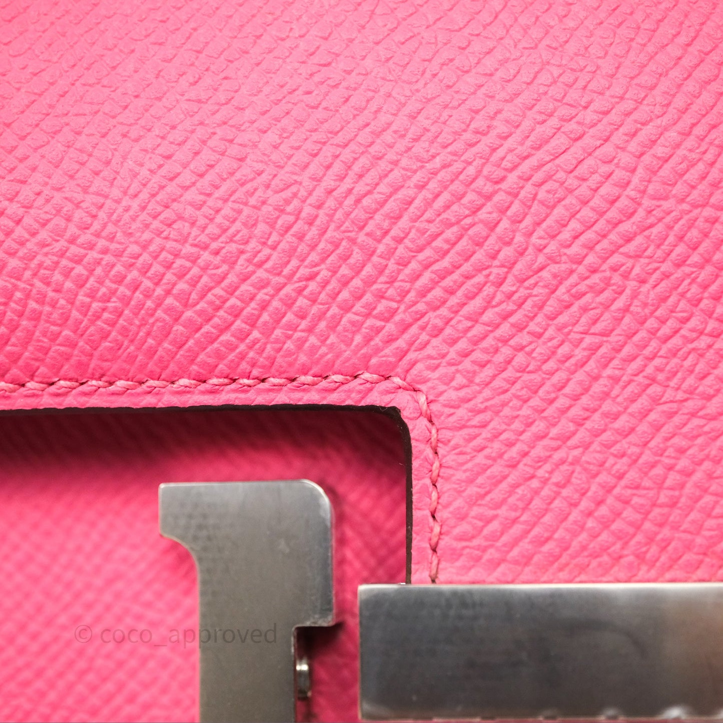 Hermes Mini Constance 18cm Rose Lipstick U5 Epsom Palladium Hardware