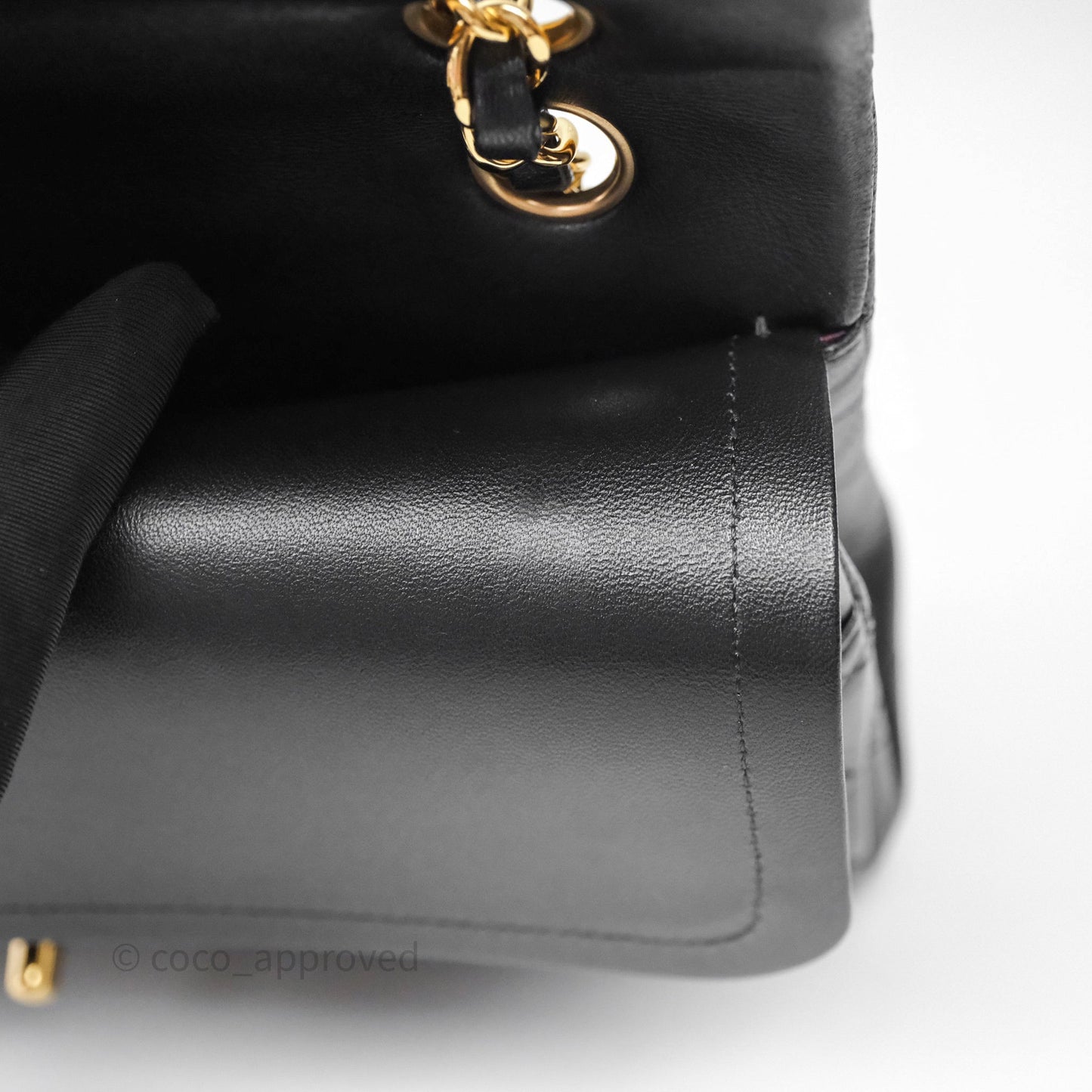 Chanel Classic M/L Medium Flap Quilted Black Lambskin Gold Hardware